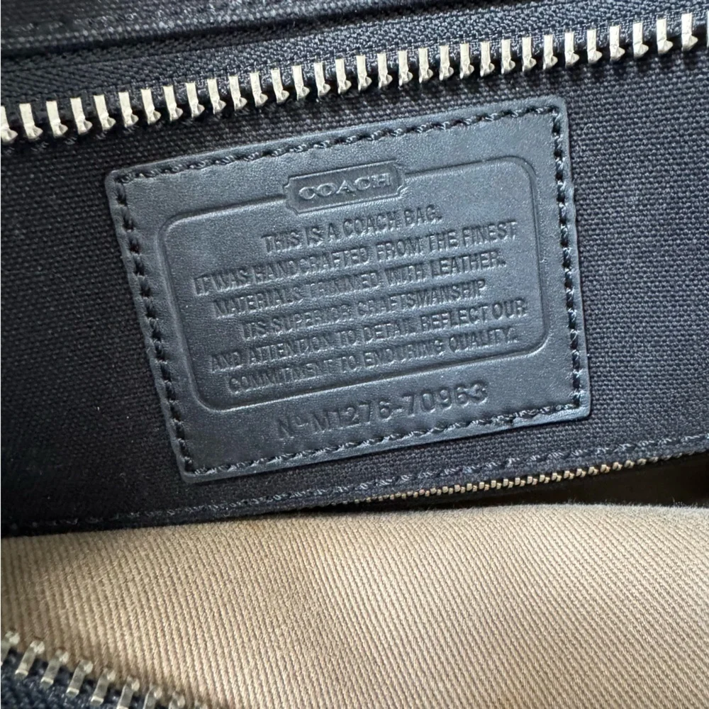 Coach Men Black Bleecker Canvas Leather City Tote 70963 Weekend Weekender Legacy